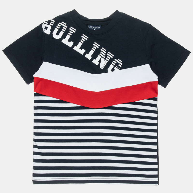 T-Shirt with striped and lettering print (6-16 years)