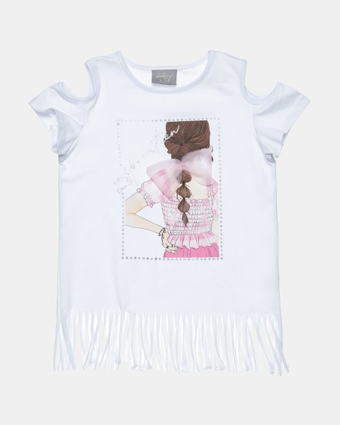 Top with shoulder cut and fringes (6-14 years)