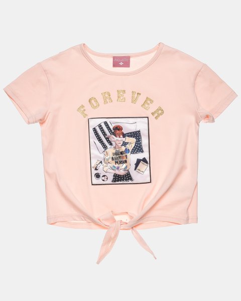 Top cropped with strass and glitter lettering (6-16 years)
