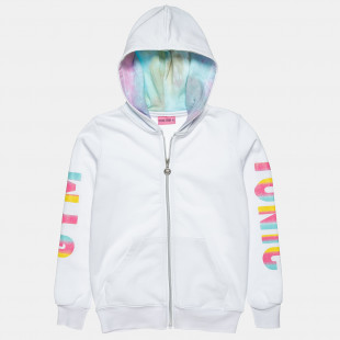 Zip hoodie with glitter print (18 months-5 years)