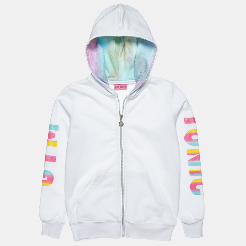 Zip hoodie with glitter print (18 months-5 years)