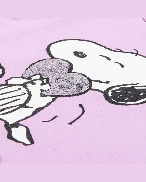 Μπλούζα Snoopy με παγιέτες και ανάγλυφα στοιχεία (12 μηνών-5 ετών)