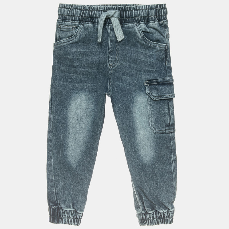 Denim pants with drawstring elastic at waistband (12 months-5 years)