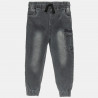 Denim pants with drawstring elastic at waistband (6-16 years)