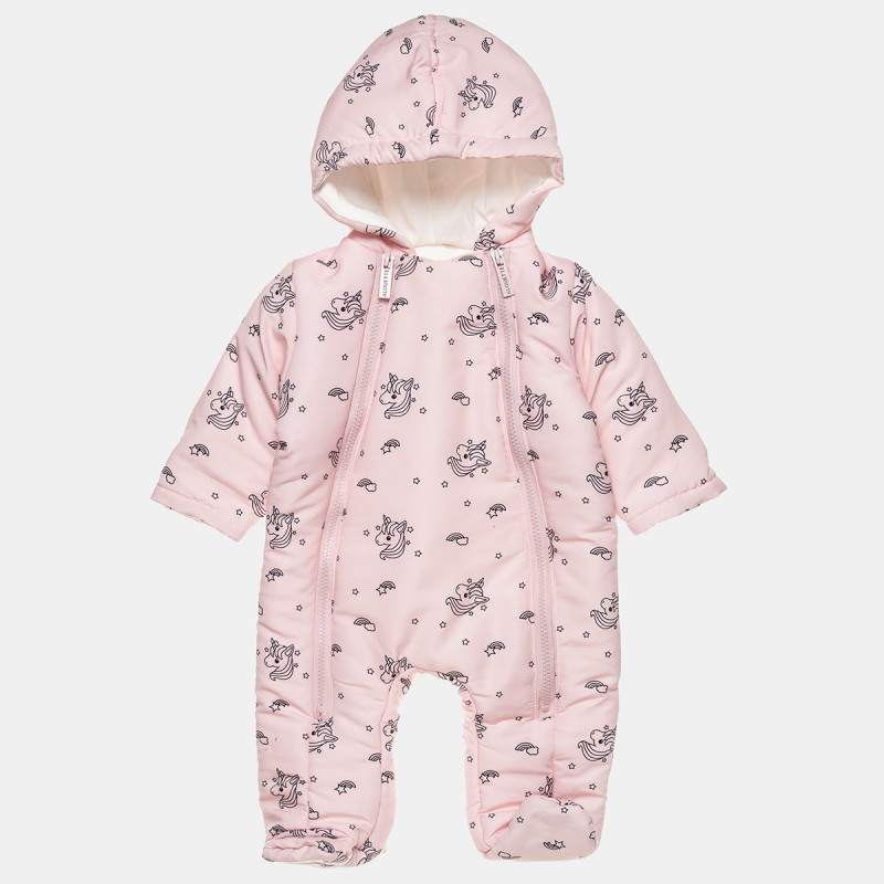 Pramsuit with unicorn design (1-12 months)