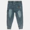 Denim pants with drawstring elastic at waistband (6-16 years)