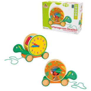 Wooden Sliding Turtle With Sevi Shapes