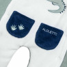 Pramsuit velour Tender Comforts with embroidery (1-12 months)