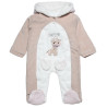 Pramsuit velour Tender Comforts with embroidery (1-12 months)
