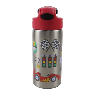 Stainless steel water bottle with straw 500ml