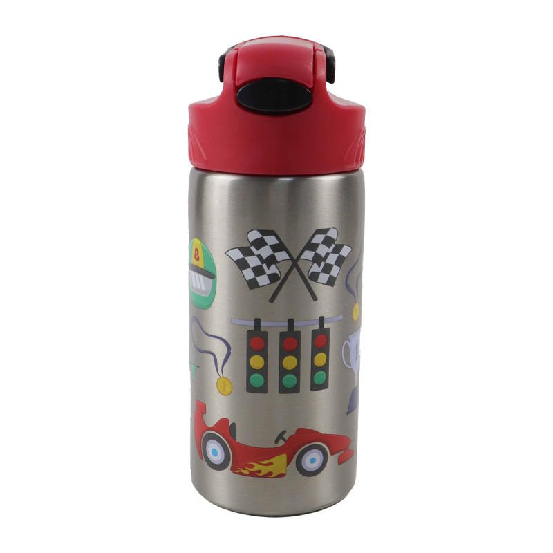 Stainless steel water bottle with straw 500ml