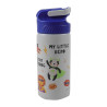 Stainless steel water bottle with straw 500ml