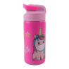 Stainless steel water bottle with straw 500ml
