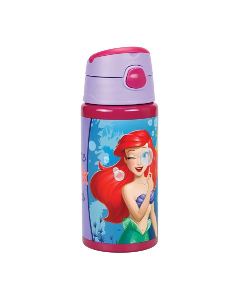 Aluminum water bottle with straw Disney Mermaid 500ml