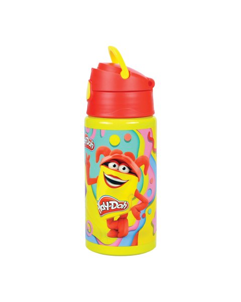 Aluminum water bottle with straw Play-Doh 500ml