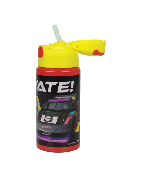 Aluminum water bottle with straw Hot Wheels 500ml