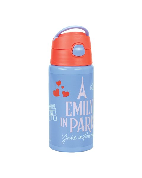 Aluminum water bottle with straw Emily in Paris 500ml