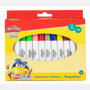 Μαρκαδόροι πλενόμενοι jumbo Play-Doh 24 χρώματα (3+ ετών)