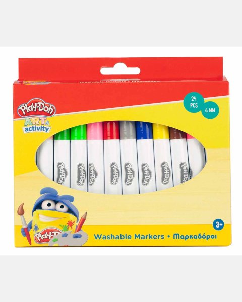 Play-Doh jumbo washable markers 24 colors (3+ years)