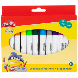 Μαρκαδόροι πλενόμενοι jumbo Play-Doh 12 χρώματα (3+ ετών)