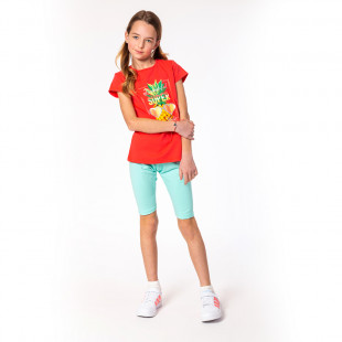 Μπλούζα με τύπωμα ανανά και glitter λεπτομέρεια (6-14 ετών)