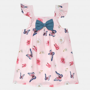 Φόρεμα με φλοράλ μοτίβο και βολάν στους ώμους (12 μηνών-5 ετών)