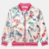 Jacket with floral pattern and decorative metallic heart (6-16 years)