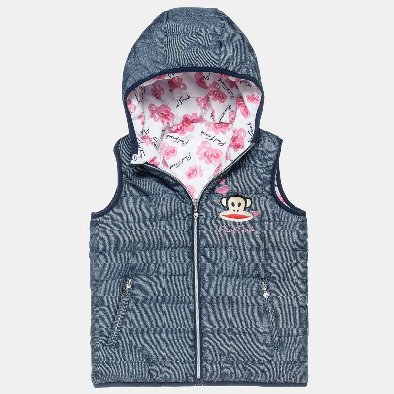 Double sided Paul Frank vest jacket with embroidery (12 months-5 years)