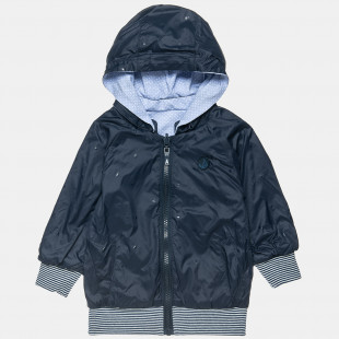 Double sided waterproof jacket with removable hood (6-18 months)