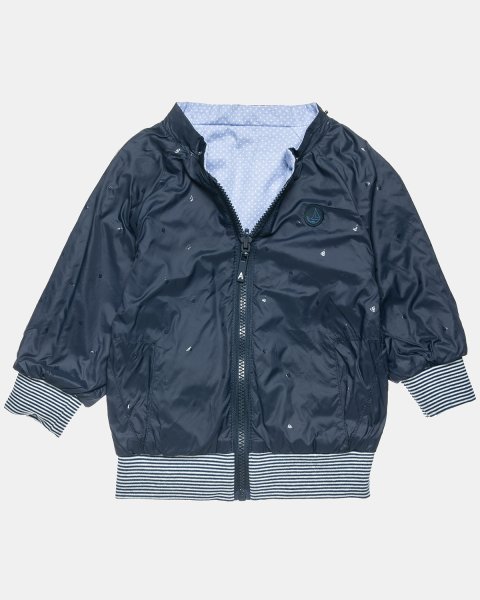 Double sided waterproof jacket with removable hood (6-18 months)