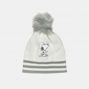 Beanie Snoopy in a soft knit and pom pon on top (1-5 years)