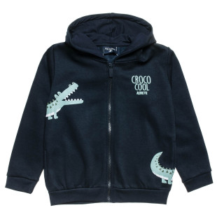 Zip hoodie cotton fleece blend with embossed elements (12 months-5 years)