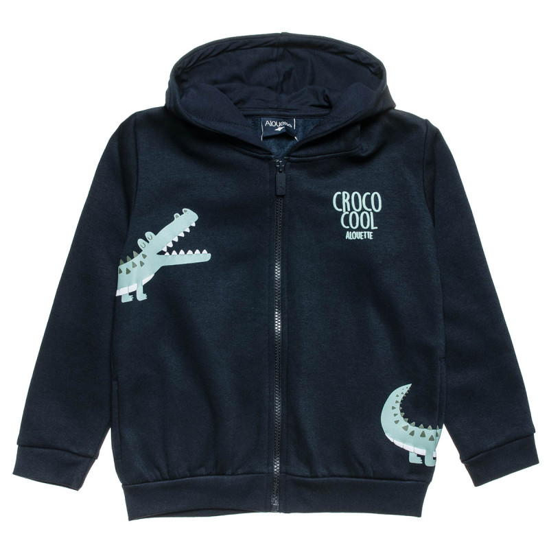 Zip hoodie cotton fleece blend with embossed elements (12 months-5 years)
