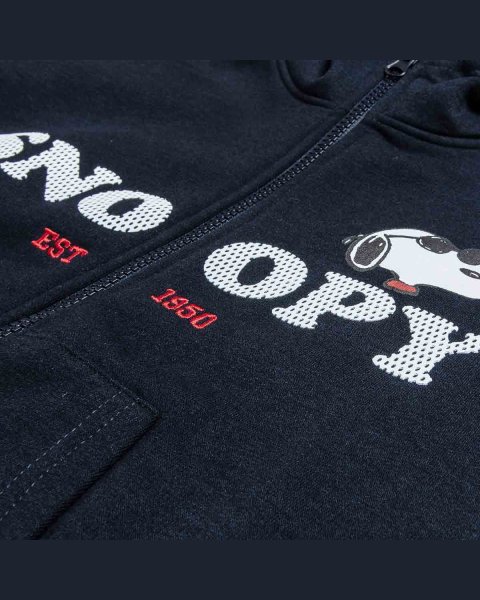 Zip hoodie cotton fleece blend Snoopy (12 months-8 years)