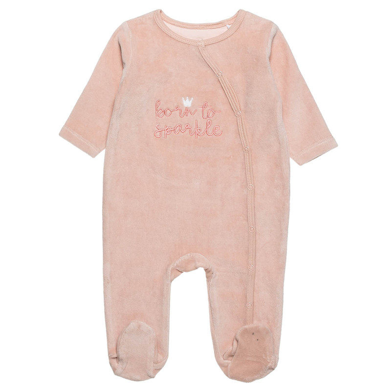 Babygrow velour Tender Comforts with embroidery (1-12 months)