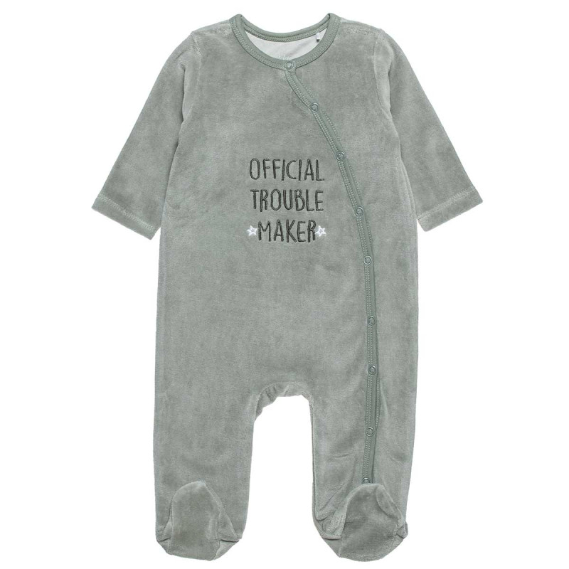 Babygrow velour Tender Comforts with embroidery (1-12 months)