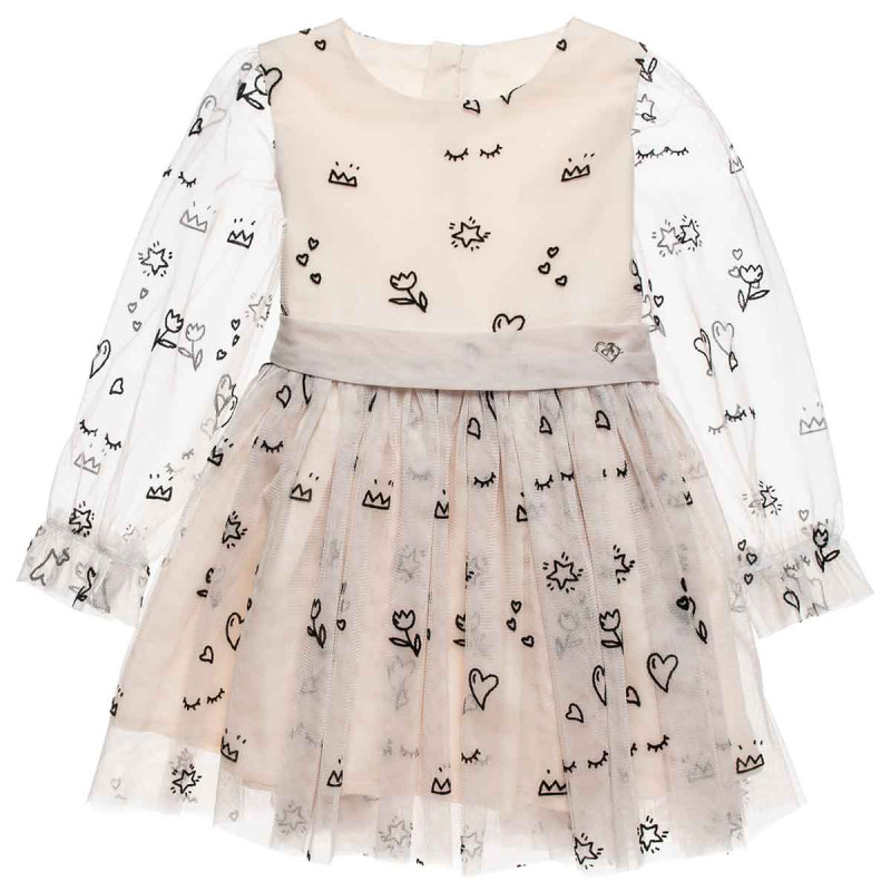 Dress with tulle and transparency (18 months-5 years)