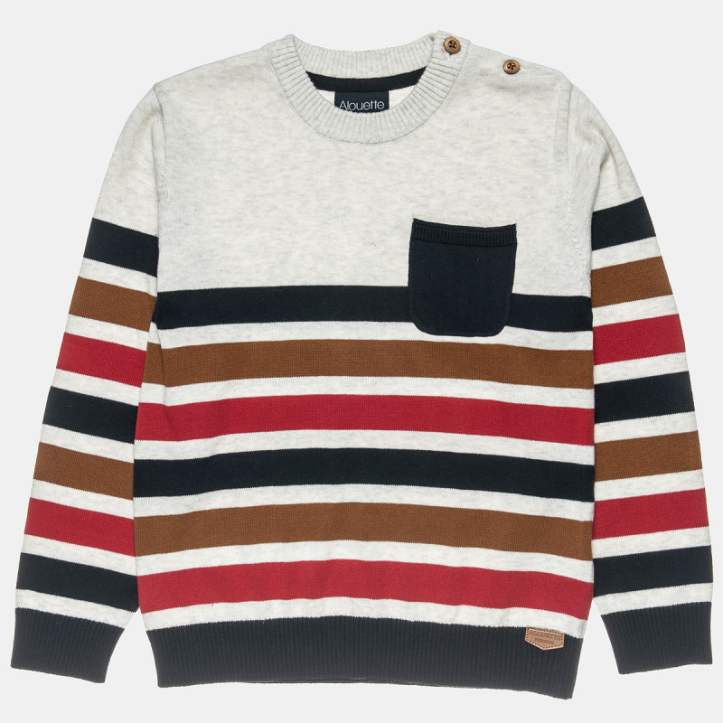 Sweater with stripes and pocket (6-16 years)