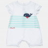 Babygrow with stripes and whale design (1-96 months)