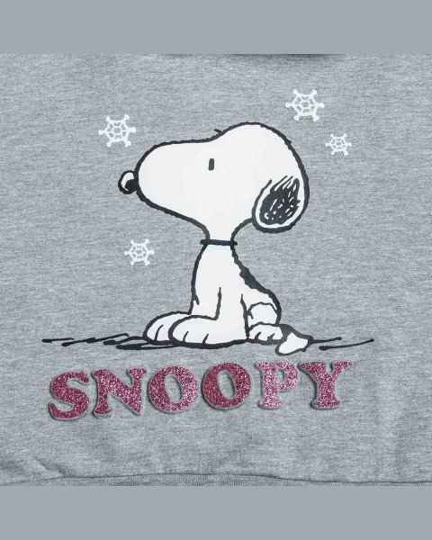 Top cotton fleece blend Snoopy with embossed glitter elements (6-14 years)