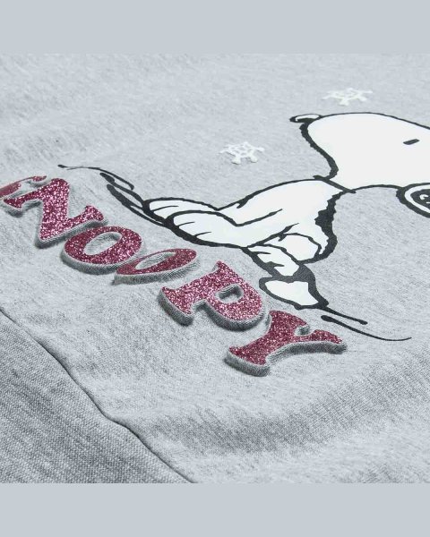 Top cotton fleece blend Snoopy with embossed glitter elements (6-14 years)