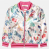 Jacket with floral pattern and decorative metallic heart (12 months-5 years)