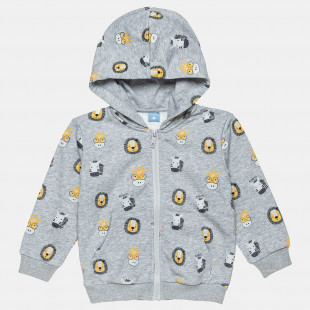 Zip hoodie with jungle animal pattern (2-5 years))