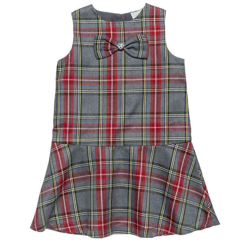 Dress checkered with a bow (18 months-5 years)