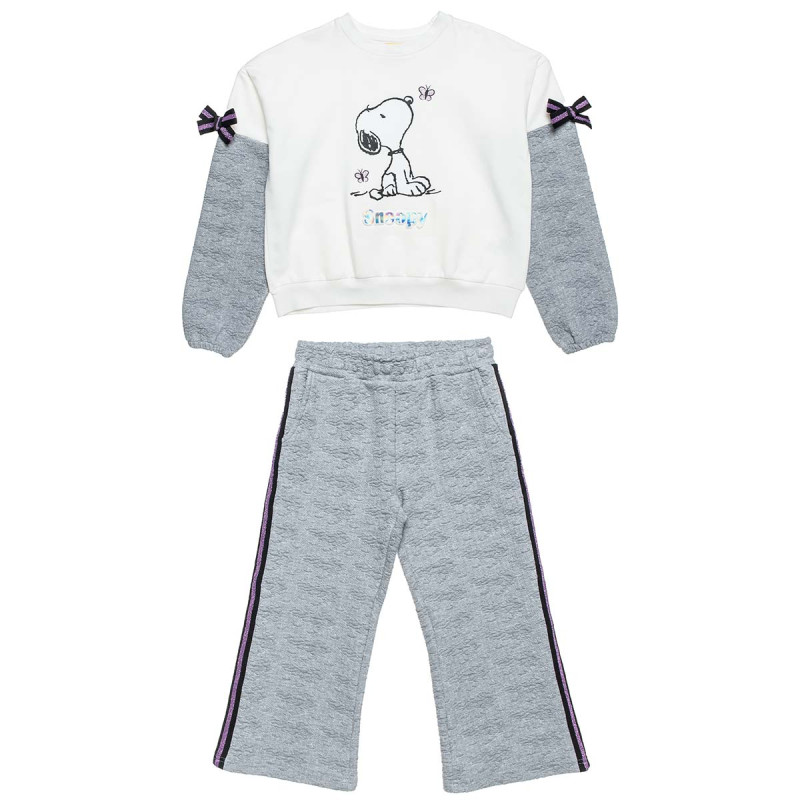 Set cotton fleece blend Snoopy with glitter details (12 months-8 years)