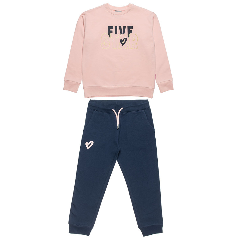 Tracksuit cotton fleece blend Five Star with glitter details (6-14 years)