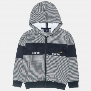 Zip hoodie with stripes and embroidery (6-16 years)