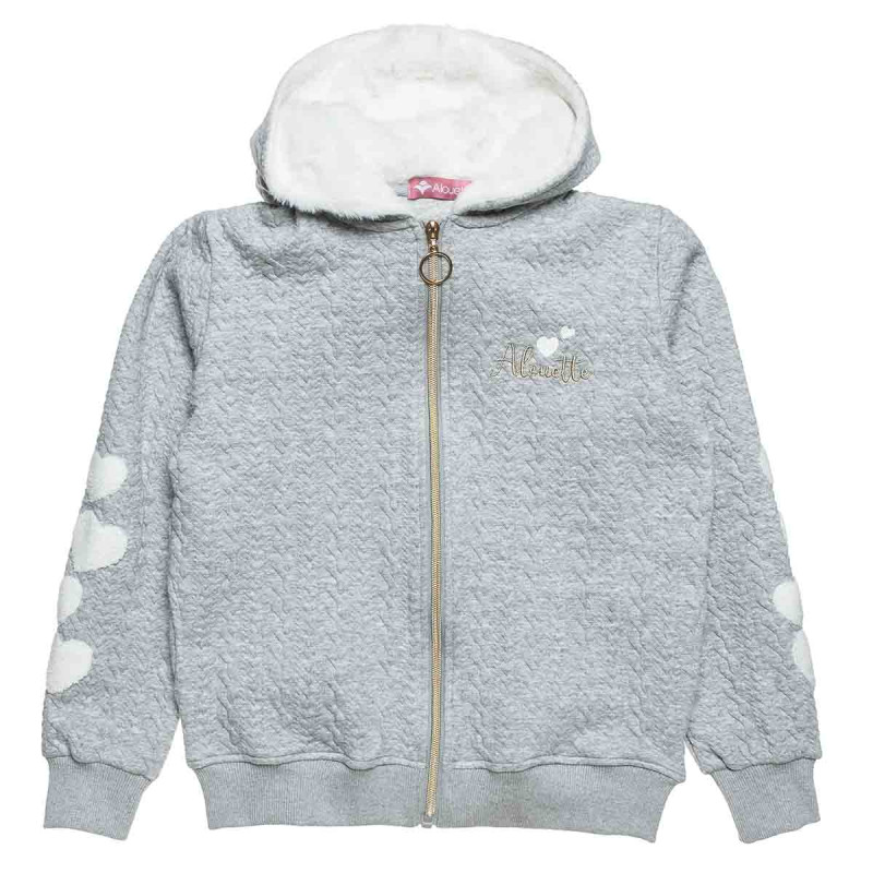 Zip hoodie with eco fur detail (6-16 years)