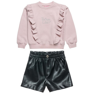 Set top with eco leather shorts (12 months-5 years)