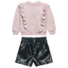 Set top with eco leather shorts (12 months-5 years)